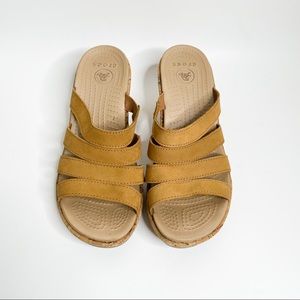 CROCS A-Leigh Leather Wedge, Size 8